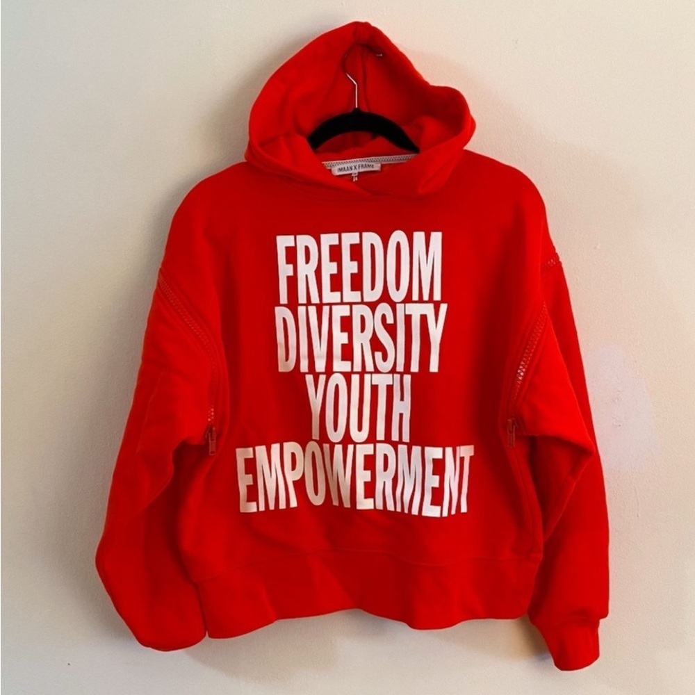 Imaan.X frame Orange Women's Empowerment Hoodie small